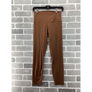 Lululemon Align High-Rise Crop 23 Ribbed Roasted Brown Leggings Size 6